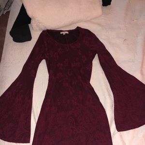 Maroon Lacey tight dress